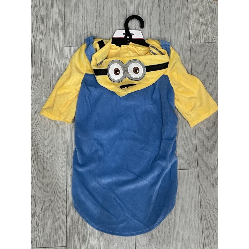 NEW Illumination's  Minions Halloween Dog Pet Costume Hooded Jumpsuit - Size L